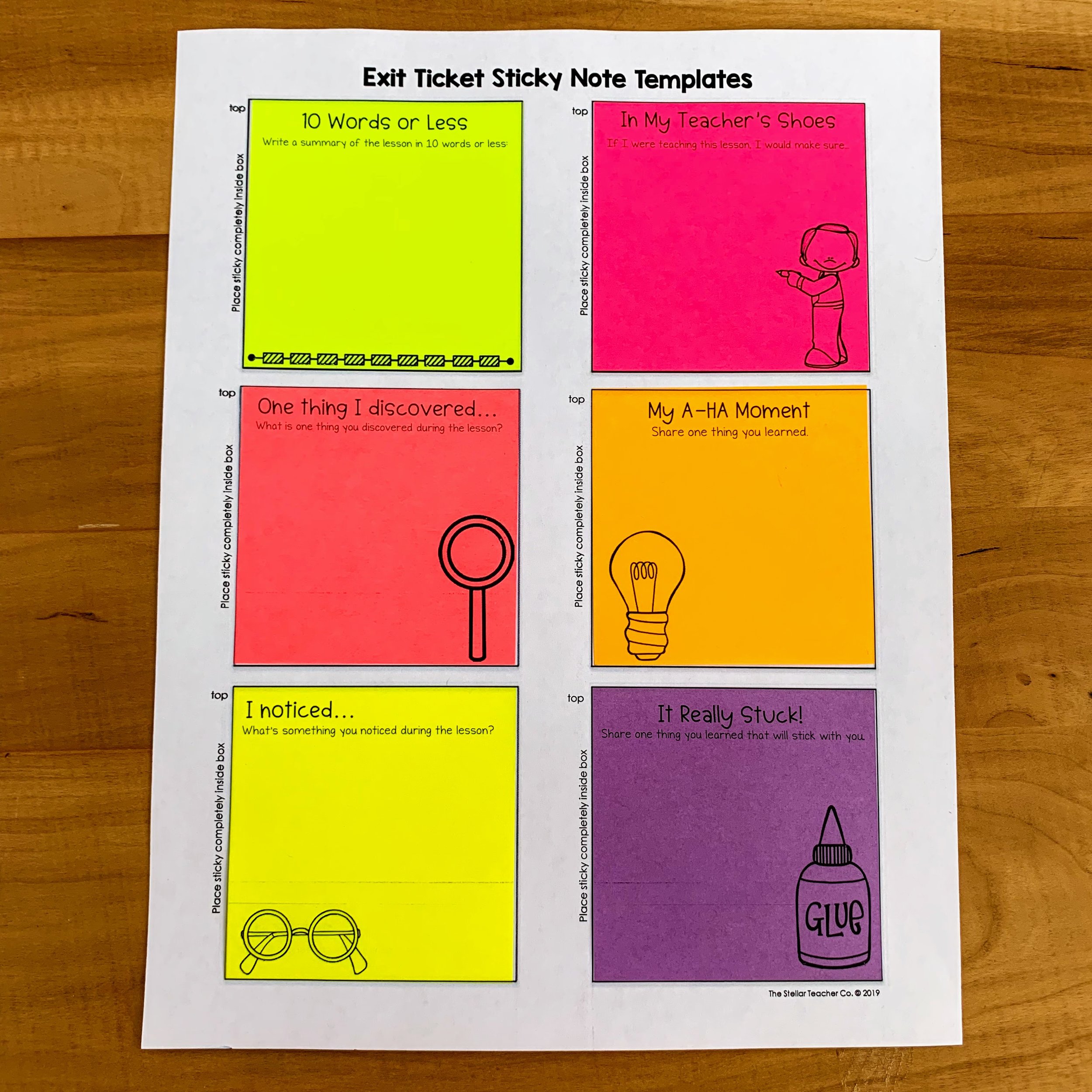 How to Print on Sticky Notes - Stellar Teaching Co. In Printing On Sticky Notes Template