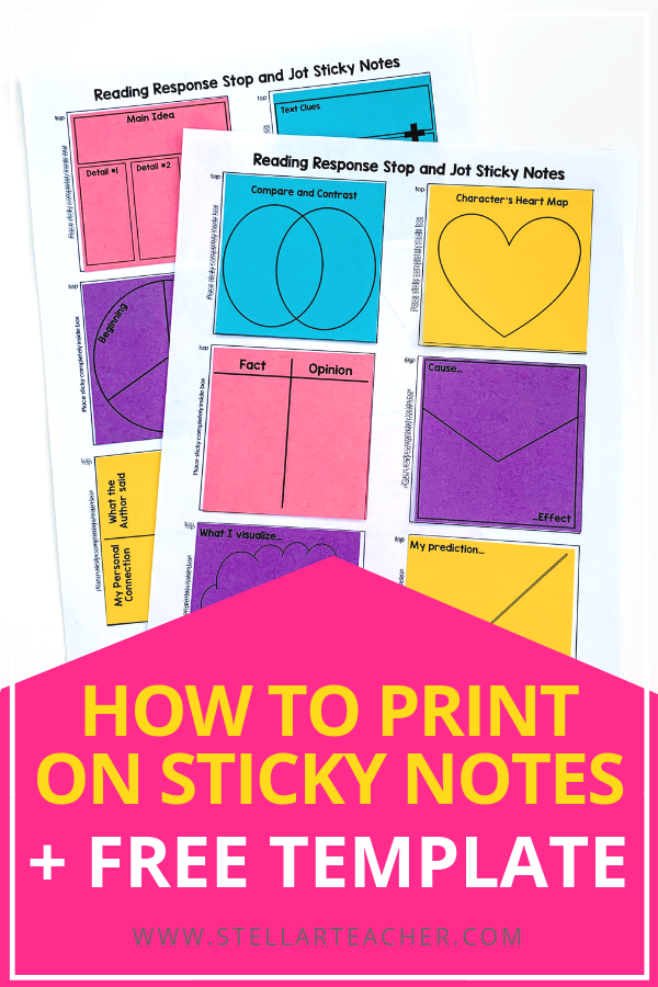 The Stellar Teacher Company - How to Print on Sticky Notes
