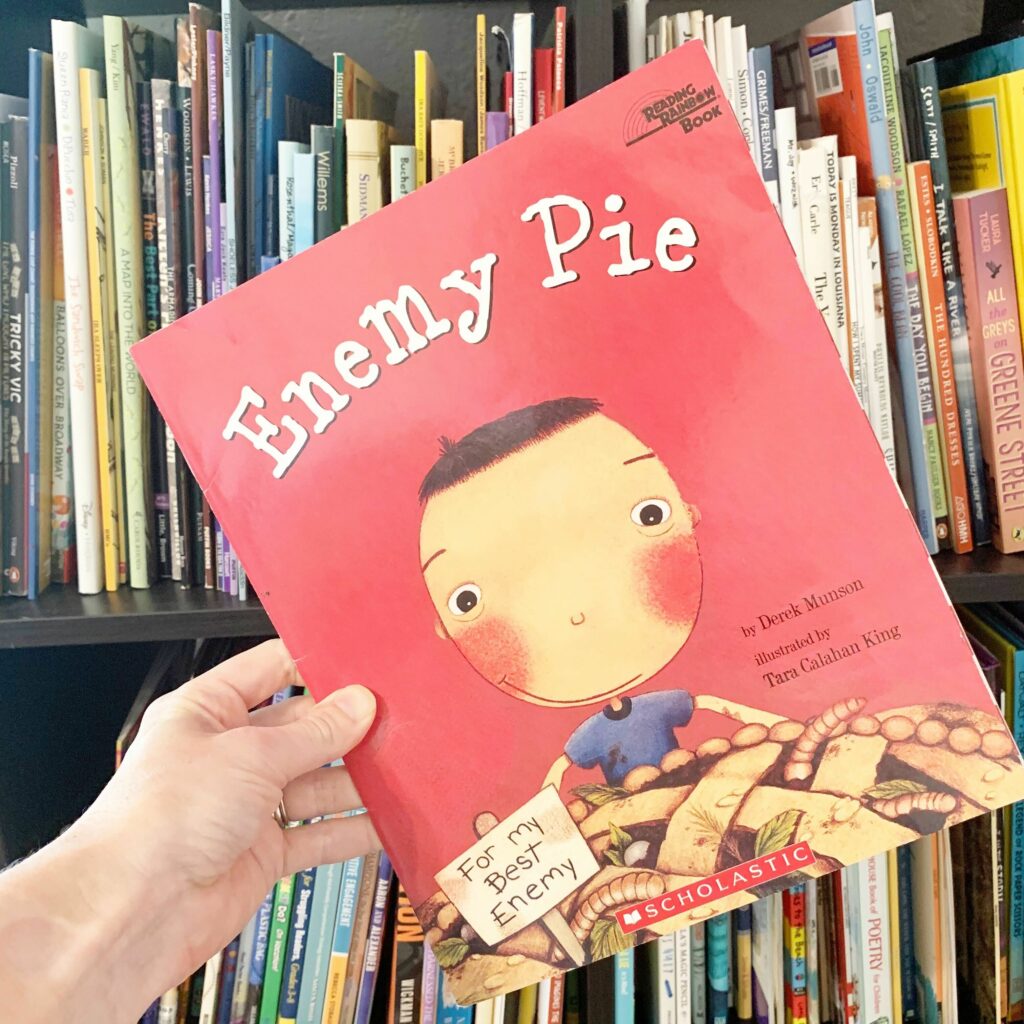 A picture of the cover of Enemy Pie by Derek Munson, a great picture book for teaching theme. 