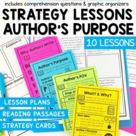 Theme and Author's Purpose Reading Comprehension Task Cards for