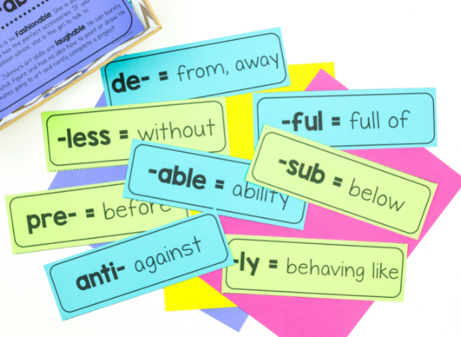 word study activities: affixes
