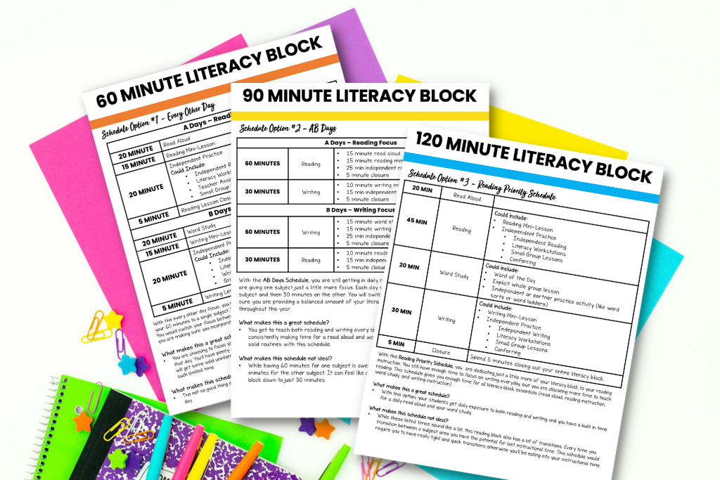 Put lesson planning time blocks into. your schedule. 