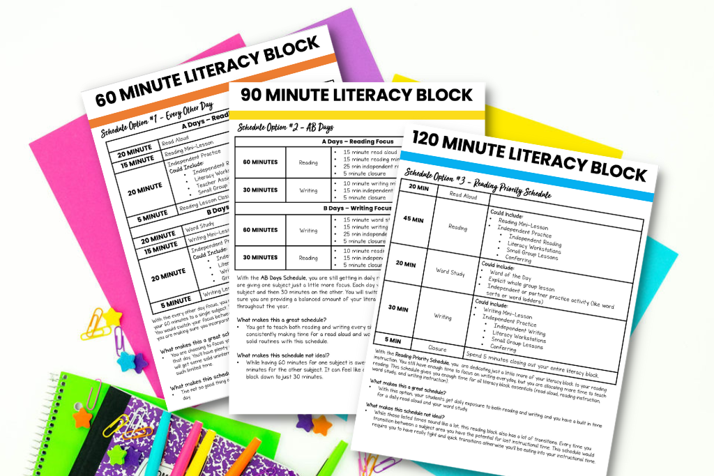 Put lesson planning time blocks into. your schedule.