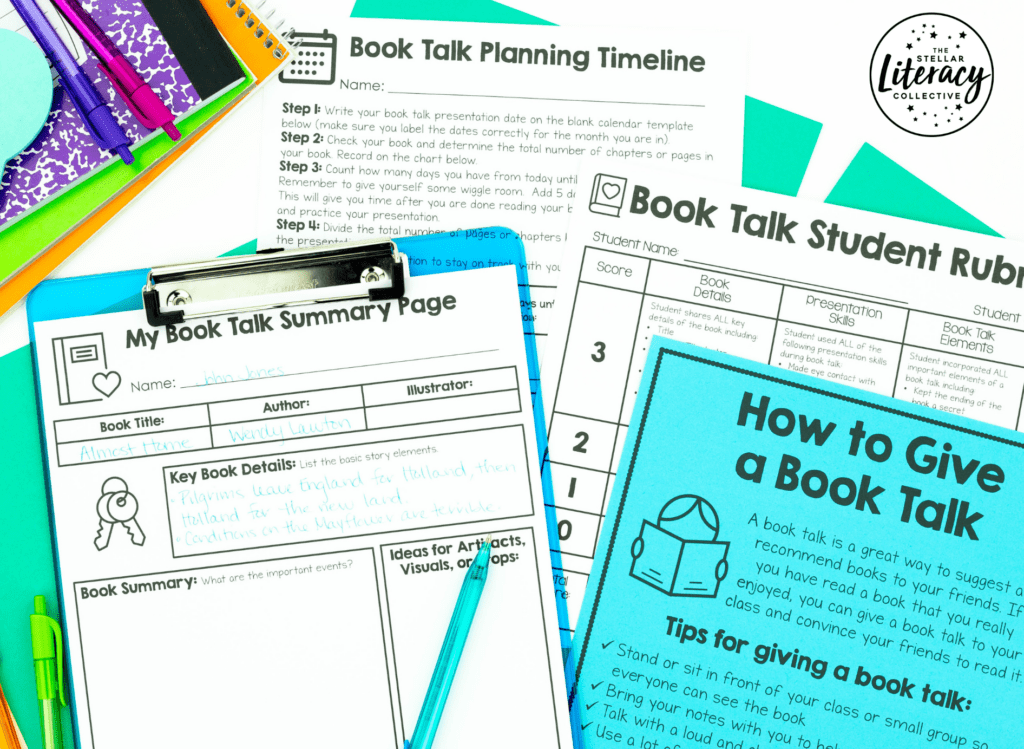 Book talks are a great end of year reflection activity for students.
