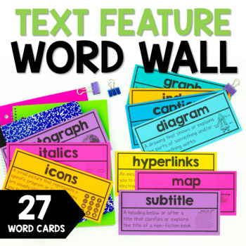 Nonfiction Text Feature Word Wall - Stellar Teaching Co.
