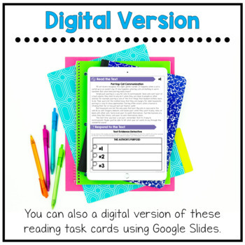 Author's Purpose Task Cards  Reading Comprehension Game –  AimeesEdventuresLLC