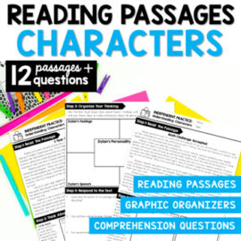 Character Traits Reading Passages, Worksheets and Graphic Organizers ...